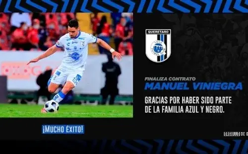 Querétaro le dio las gracias a Viniegra en redes sociales