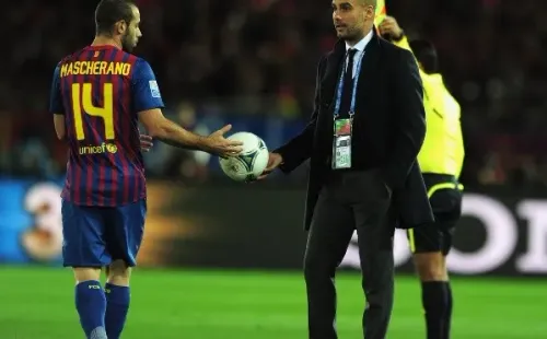 Javier Mascherano y Pep Guardiola (Getty Images)