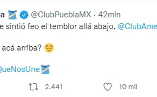Captura de Twitter @ClubPueblaMX