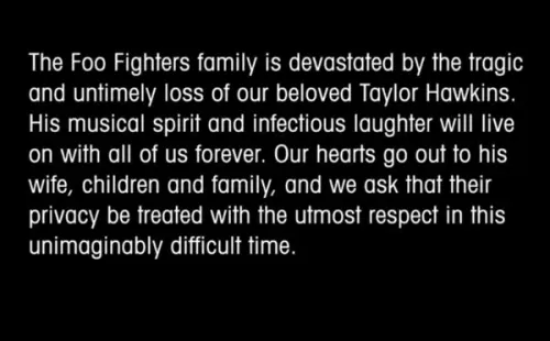 Comunicado Foo Fighters