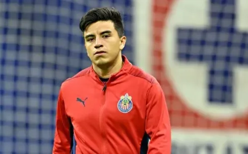 Ciudad de Mexico, 16 de abril de 2022. Fernando Beltrán durante el partido de la jornada 14 del Torneo Grita Mexico Clausura 2022 de la Liga BBVA MX, entre la Máquina Celeste de la Cruz Azul y las Chivas Rayadas del Guadalajara, celebrado en el estadio Azteca. Foto: Imago7/ Etzel Espinosa