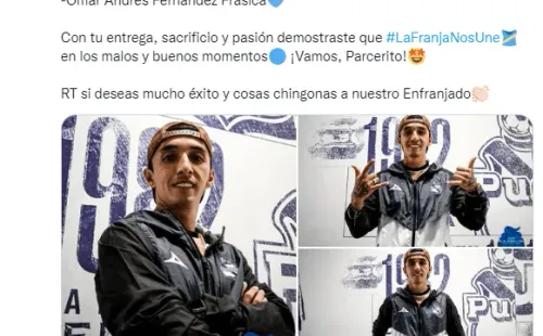 Omar Fernández es de La Franja. (@ClubPueblaMX)