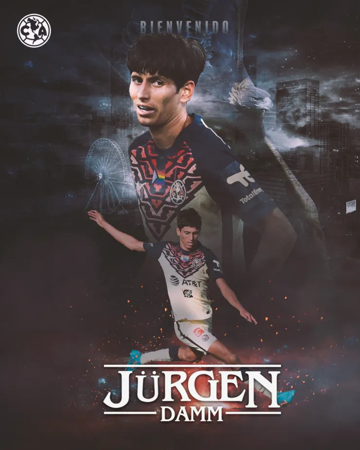 Las Águilas hicieron oficial el fichaje de Damm. Créditos: @ClubAmerica