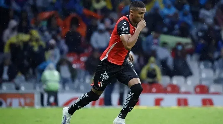 Ciudad de Mexico, 2 de julio de 2022. Mauro Manotas, durante el partido de la jornada 1 del torneo Apertura 2022 de la Liga BBVA MX, entre las Águilas del America y los Rojinegros del Atlas, celebrado en el estadio Azteca. Foto: Imago7/ Rafael Vadillo