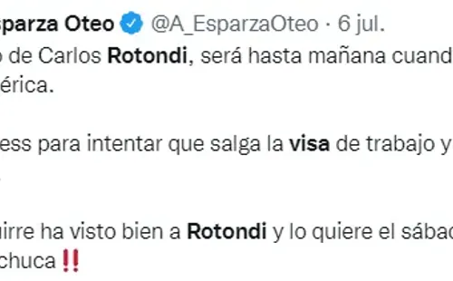 Rotondi podría debutar ante Pachuca. (@A_EsparzaOteo)