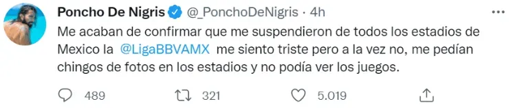 Poncho De Nigris confirma veto de los estadios.