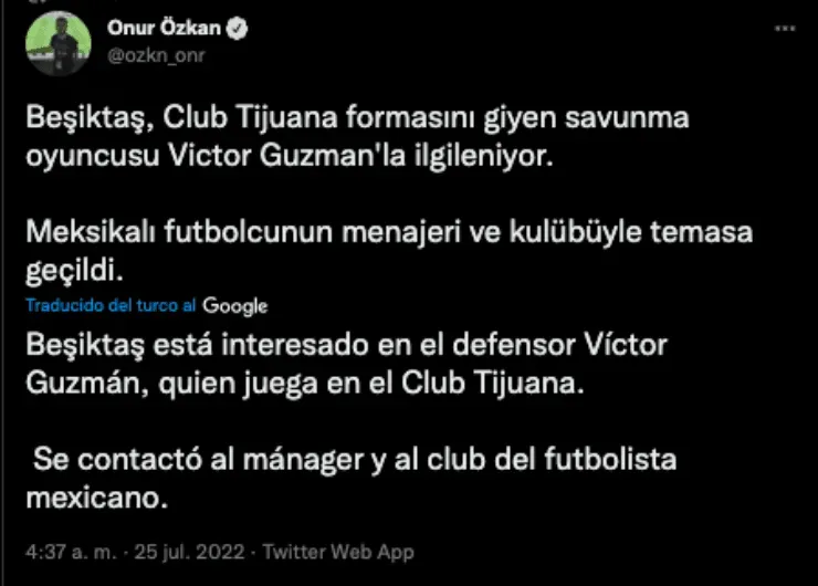 Víctor Guzmán sería buscado por Besiktas | Twitter