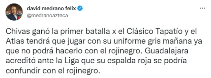David Medrano y la noticia sobre Chivas vs. Atlas