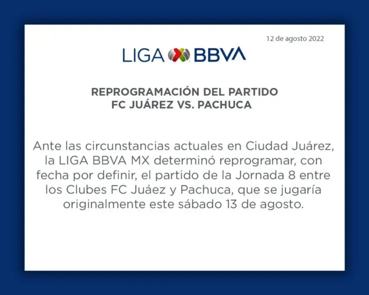 Liga MX suspende un partido del Apertura 2022