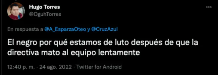 Críticas de la afición de Cruz Azul por usar uniforme negro | Twitter