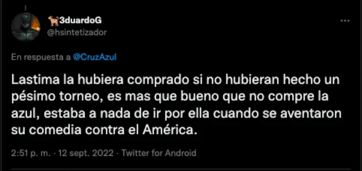 Tuits de la afición de Cruz Azul | Twitter