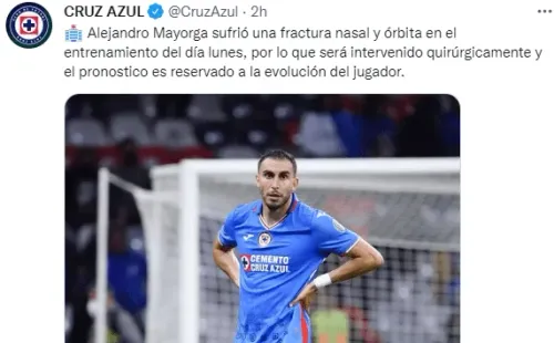 Parte médico de Alejandro Mayorga. (@CruzAzul)