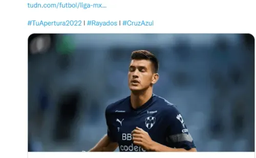 Montes causa baja contra Cruz Azul. (@TUDN)