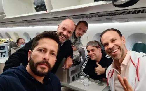 Christian Martinoli y más figuras de TV Azteca ya viajaron rumbo a Qatar (Foto: Twitter Luis García P)