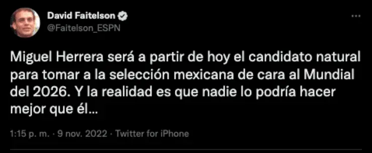 Faitelson candidatea al Piojo para el Tri | Twitter