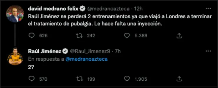 Raúl Jiménez y David Medrano | Twitter