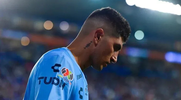 Pachuca, Hidalgo, 30 de octubre de 2022. Víctor Guzmán, durante el partido de vuelta de la Final del Torneo Apertura 2022 de la Liga BBVA MX, entre los Tuzos del Pachuca y los Diablos Rojos del Toluca, celebrado en el estadio Hidalgo. Foto: Imago7/ Sebastian Laureano Miranda