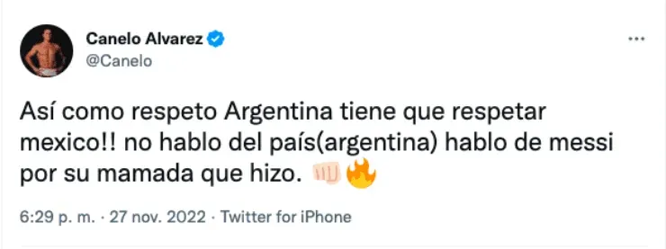 Tweet 2 Canelo Álvarez
