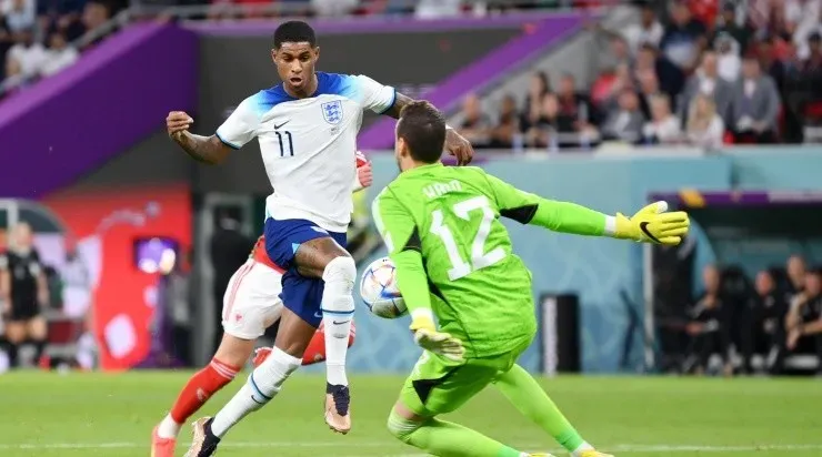 Rashford no pudo en la más clara. (Getty Images)