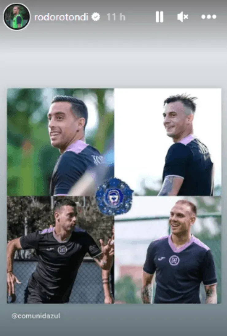 Los cuatro argentinos de Cruz Azul. (@rodorotondi)