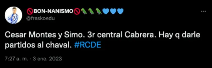 Comentarios sobre César Montes en redes | Twitter