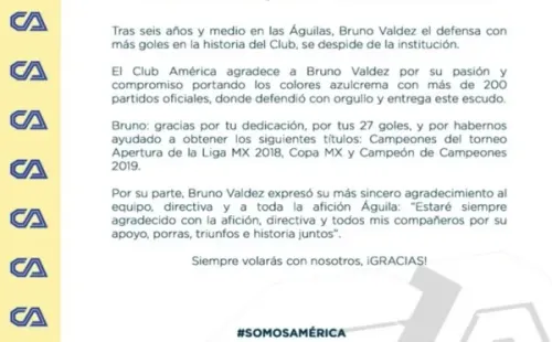 Foto: TW / Club América
