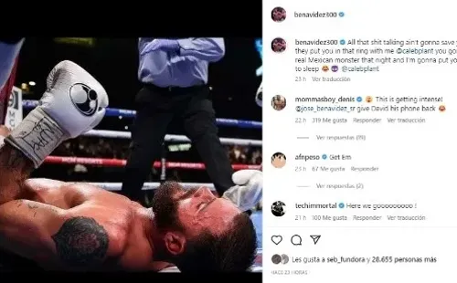 Benavidez tundió a Caleb Plant. (Foto: IG / David Benavidez)