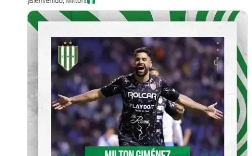 Banfield presentó a Milton Giménez. (@CAB_Oficial)