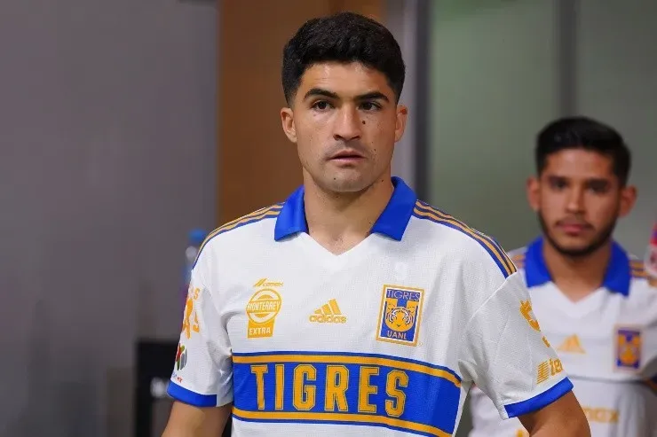 Ciudad de Mexico, 4 de febrero de 2023. Nicolás Ibañez, durante el partido de la jornada 5 del torneo Clausura 2023 de la Liga BBVA MX, entre la Máquina Celeste del Cruz Azul y los Tigres de la UANL, celebrado en el estadio Azteca. Foto: Imago7/ Rafael Vadillo