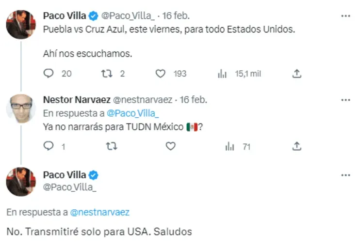 Paco Villa sale de TUDN México | Twitter