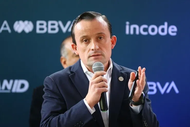 Ciudad de Mexico, 17 de noviembre de 2022. Mikel Arriola, presidente ejecutivo de la Liga BBVA MX, durante la presentación de la plataforma del Fan ID de la Liga BBVA MX para el torneo Clausura 2023, celebrada en el Hotel Brick. Foto: Imago7/ Eloisa Sánchez