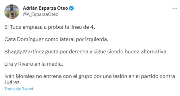 ¿Cata como lateral izquierdo? | Twitter