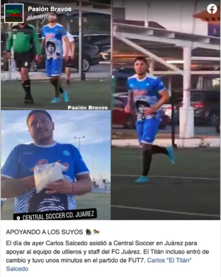 Carlos Salcedo juega con los utileros | Facebook