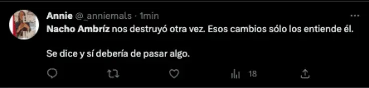 Publicaciones contra Nacho Ambriz | Twitter