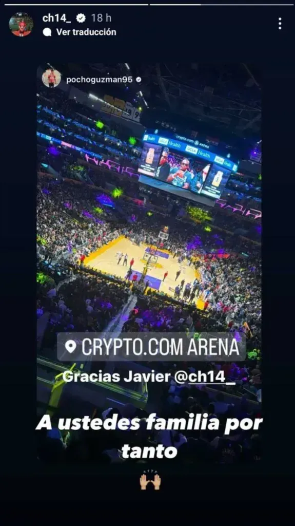Chicharito les regaló accesos al partido de los Lakers a sus compañeros (Captura de pantalla)