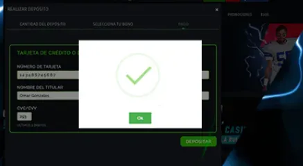 Pantalla de depósito correcto Strendus