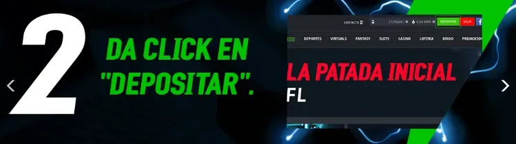 paso 2 para depositra en Strendus: dar a depositar