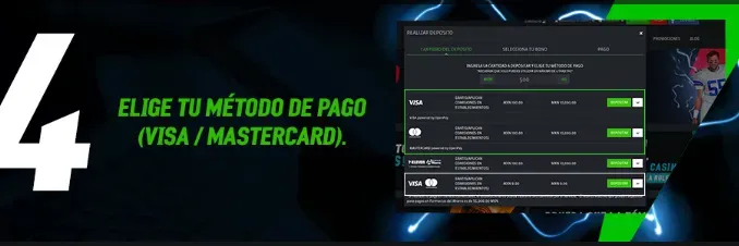 paso 4 para depositar en Strendus: elige un método de pago