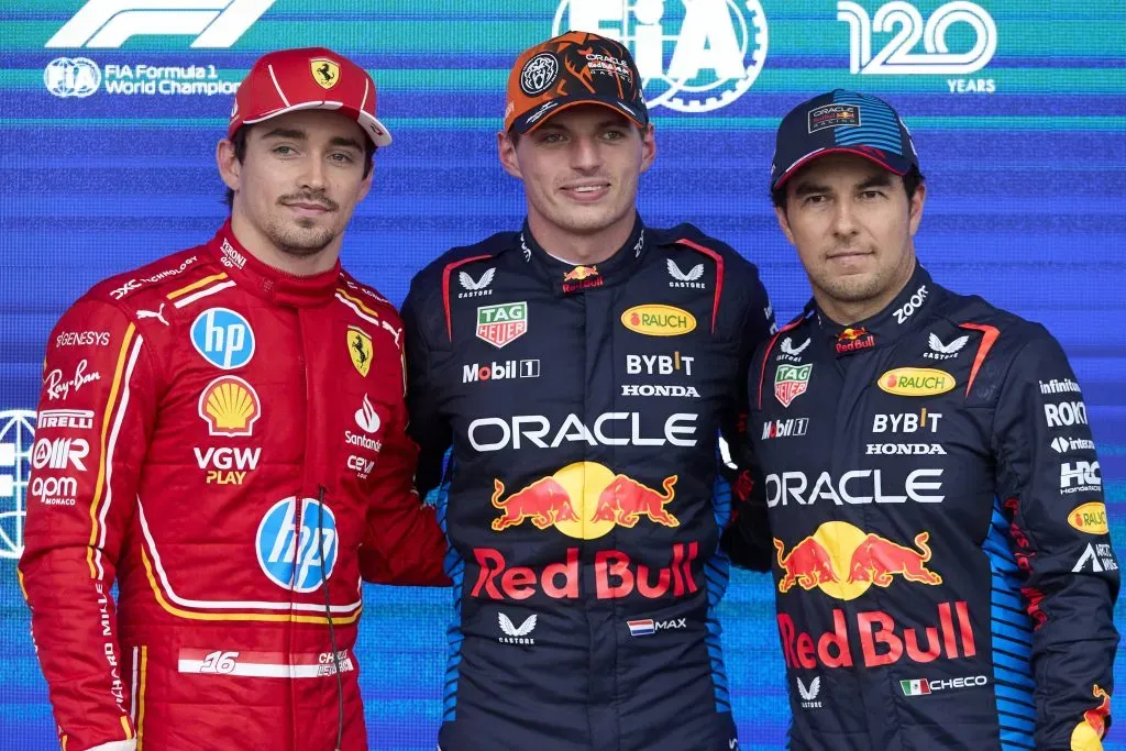 Charles Leclerc, Max Verstappen y Checo Pérez consiguieron los tres primeros puestos en la Qualy (IMAGO)