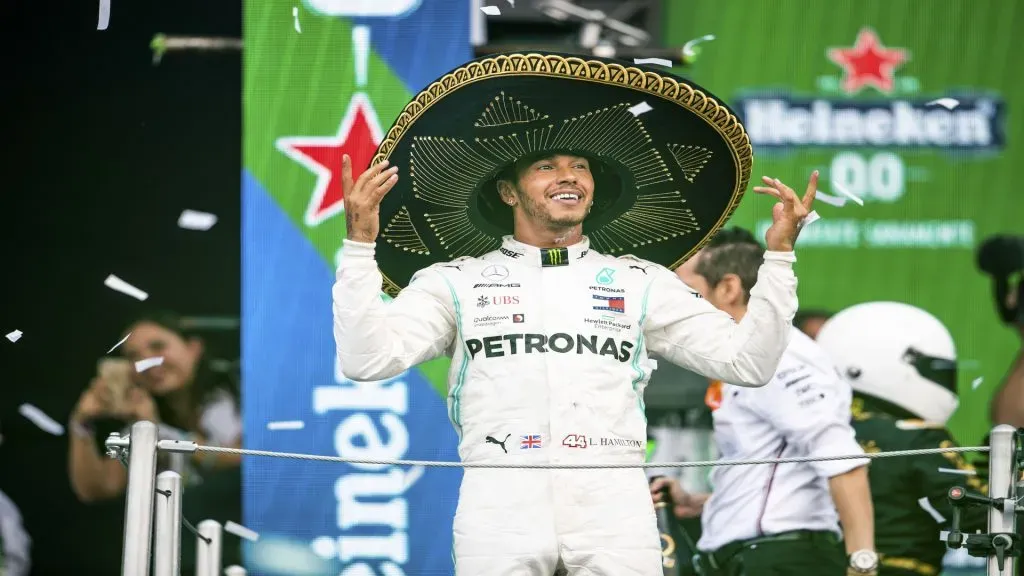 Lewis Hamilton, celebrando su victoria en el Gran Premio de México 2019. (Imago)