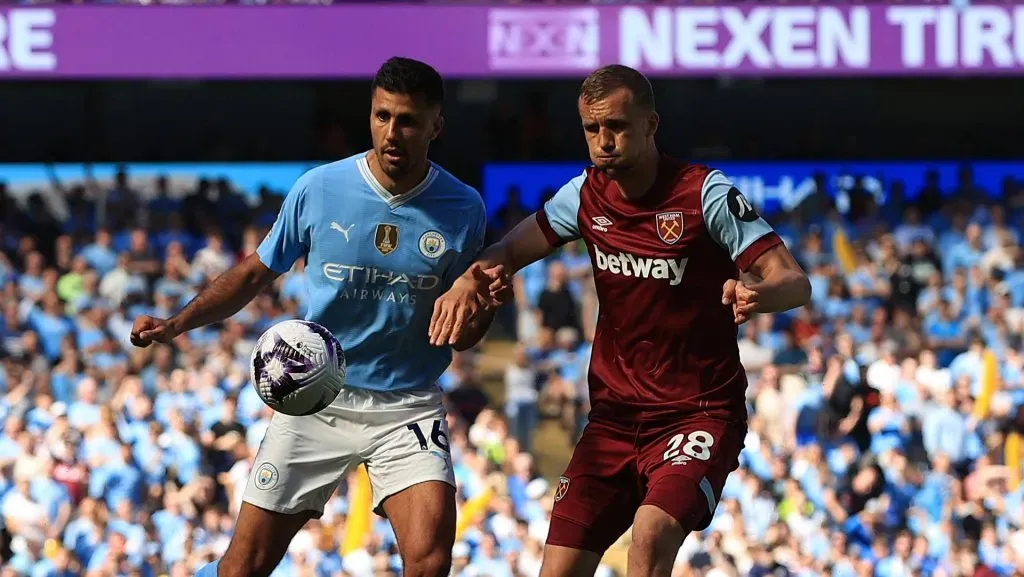 Rodri durante el último juego entre Manchester City y West Ham (IMAGO)