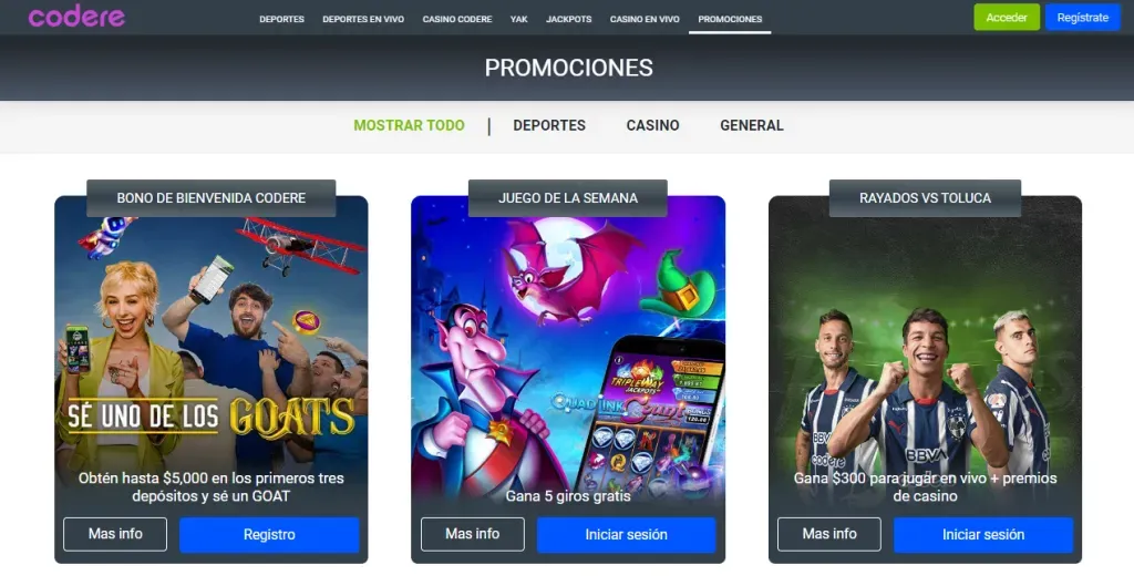 ofertas de promociones de Codere México