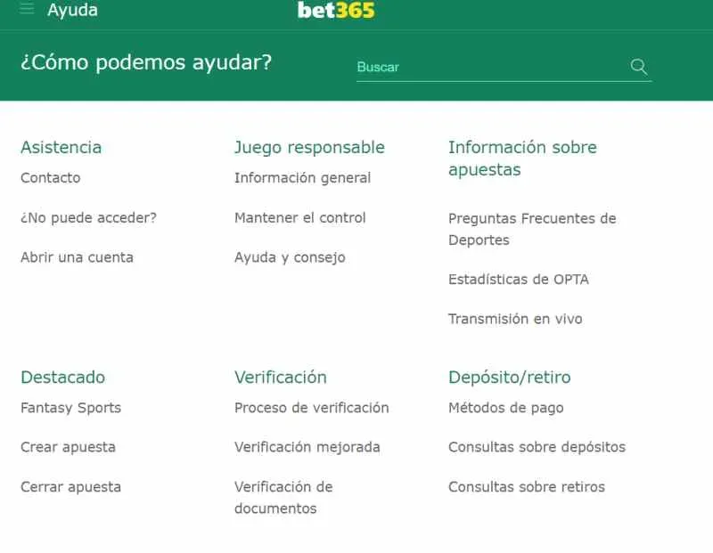 Preguntas frecuente de bet365 en vivo.