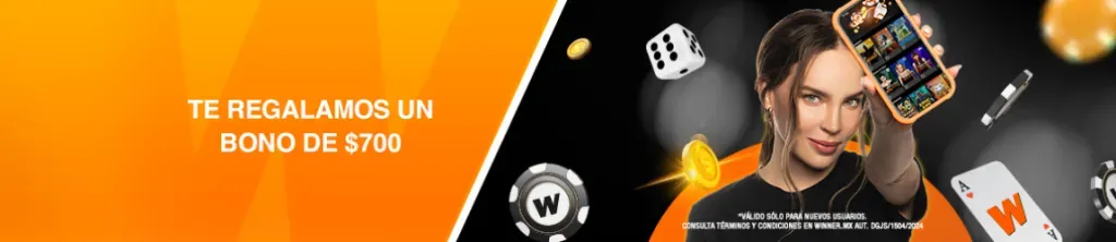 Bono sin depósito de 700 pesos mexicanos en Winner MX