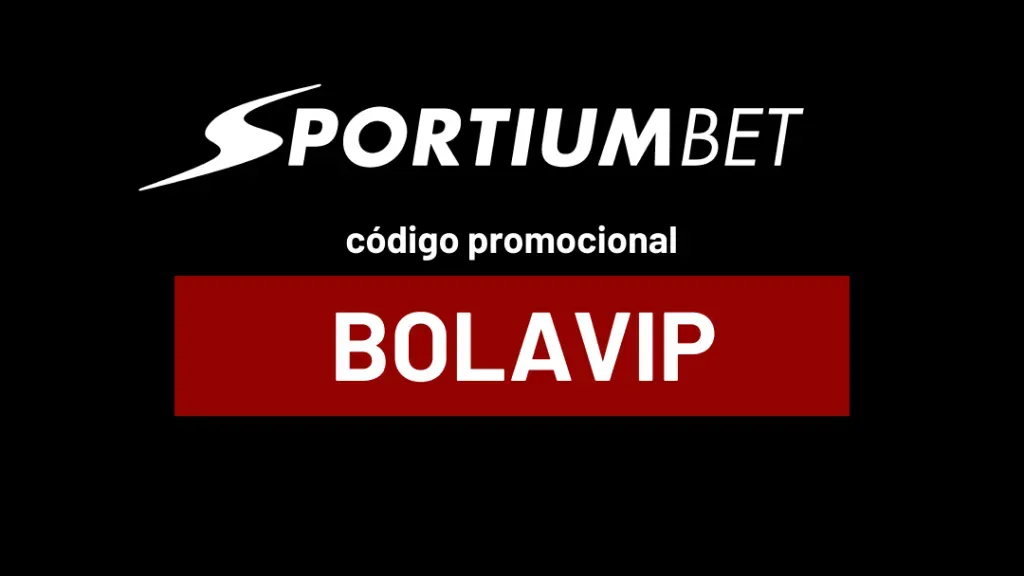 Código promocional Sportium México BOLAVIP, en cuadro rojo notable