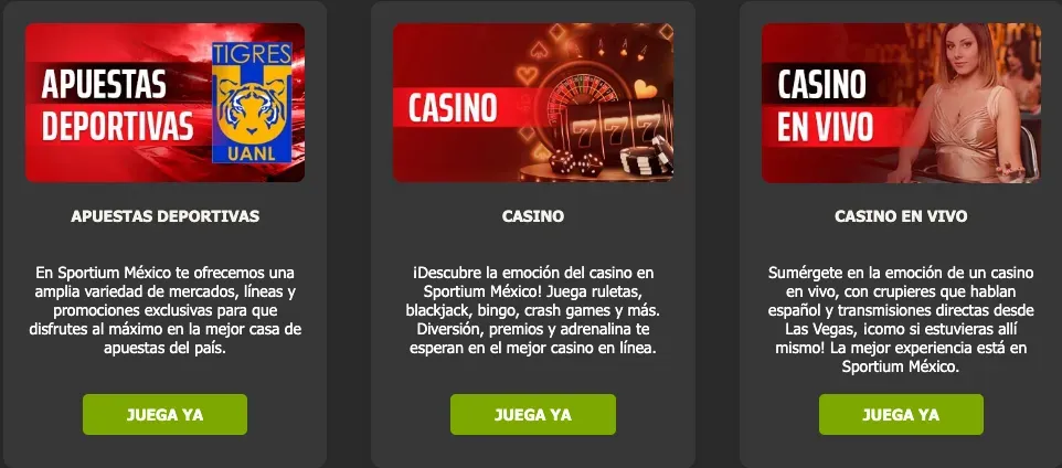 Apuestas que ofrece Sportium en México
