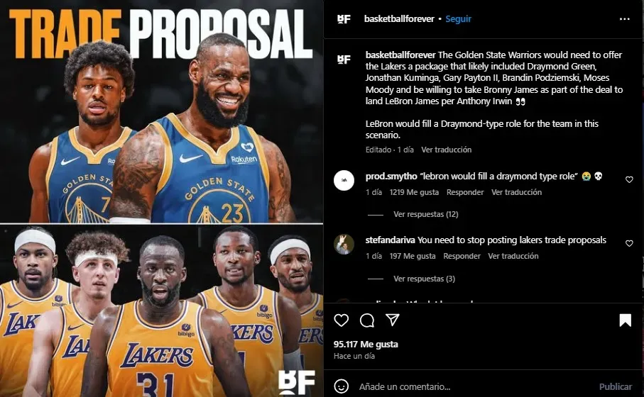 Propuesta de intercambio para Warriors. (Foto: Instagram / @basketballforever)