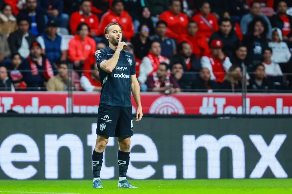 Sergio Canales convirtió el gol de Rayados ante Toluca (Getty Images)