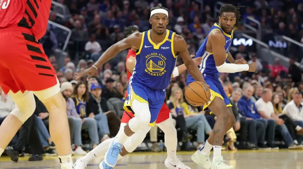 Jimmy Butler en Warriors vs. Blazers. (Foto: Getty Images)