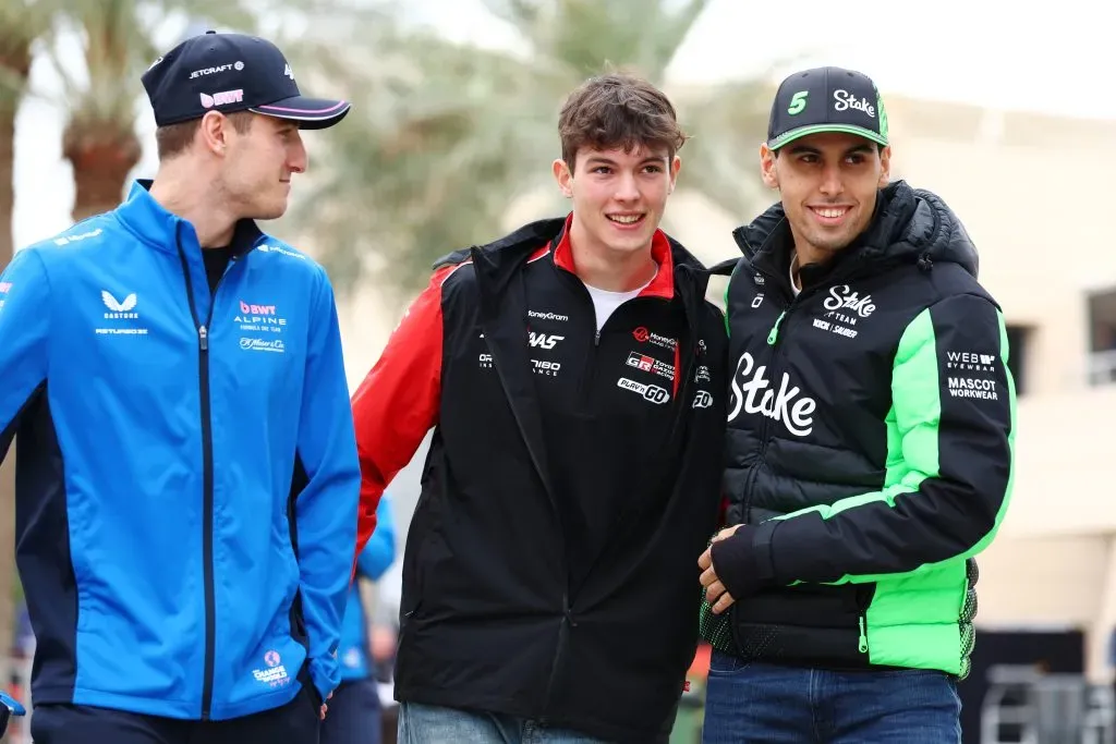 Jack Doohan, Oliver Bearman y Gabriel Bortoleto (GETTY IMAGES)